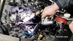 Орехоструй: чистка коллектора и впускных каналов ГБЦ скорлупой. Mitsubishi Pajero 3.2d, 4M41