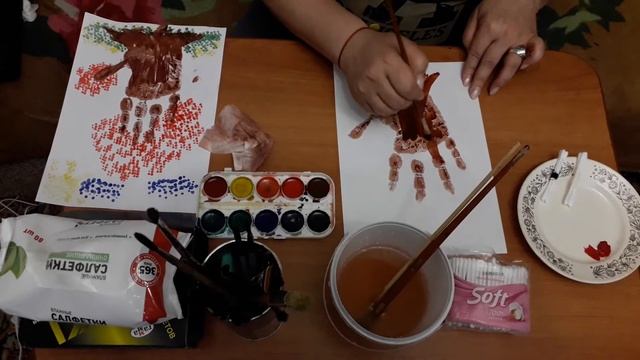 Дерево из ладошки смотреть онлайн