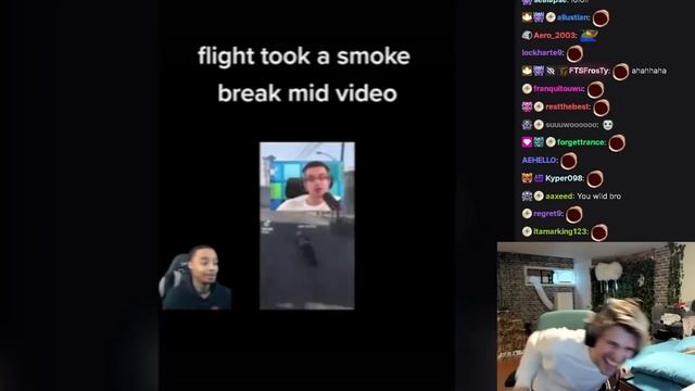 xQc almost died cant stop laughing to Flight after took a smoke break mid video смотреть онлайн