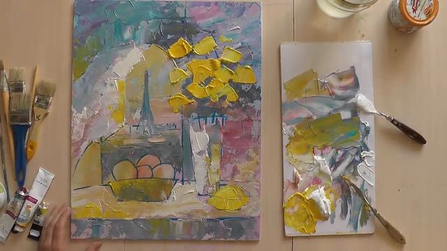 Как рисовать абстрактную картину акрилом смотреть онлайн