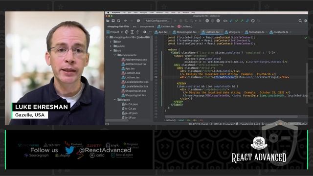 End-to-End i18n - Luke Ehresman, React Advanced 2021 смотреть онлайн