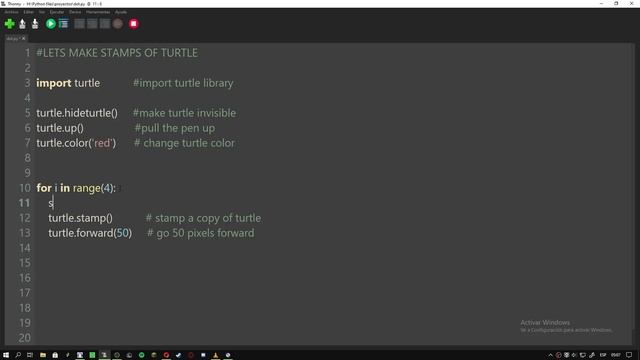 Python Turtle Graphics 5 # Copy Turtle Stamps смотреть онлайн