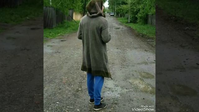 Мужской кардиган спицами,длинный,с капюшоном. смотреть онлайн
