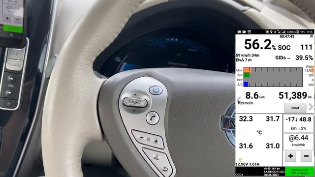 Максимальная скорость и расход Nissan Leaf. Без комментариев. смотреть онлайн