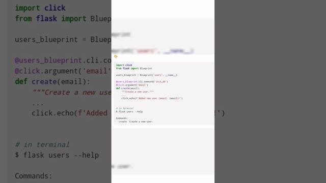 Flask Blueprint CLI commands #developer #programming #code #python #flask #cleancode #coding смотреть онлайн