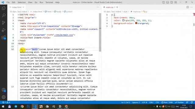 CSS darslari. 16-dars. Text-indent. смотреть онлайн