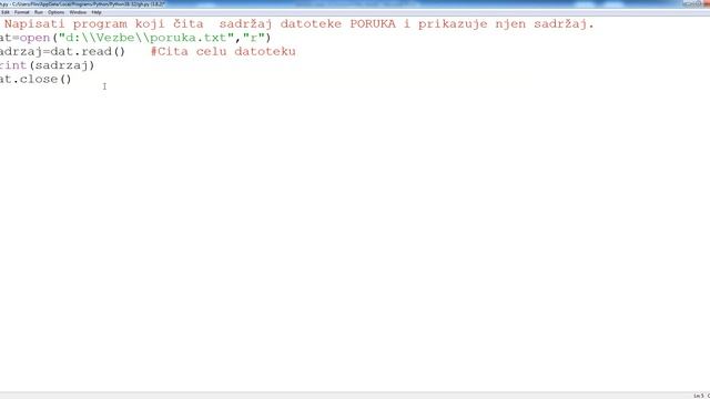 Pajton programiranje-Datoteke-Uvod-Učitati sadržaj datoteke i ispisati na ekran смотреть онлайн
