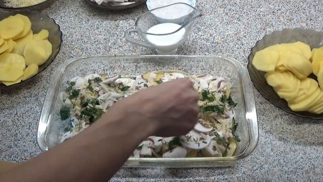 Картофель с грибами смотреть онлайн