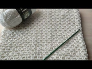 Простой узор крючком для пледа.