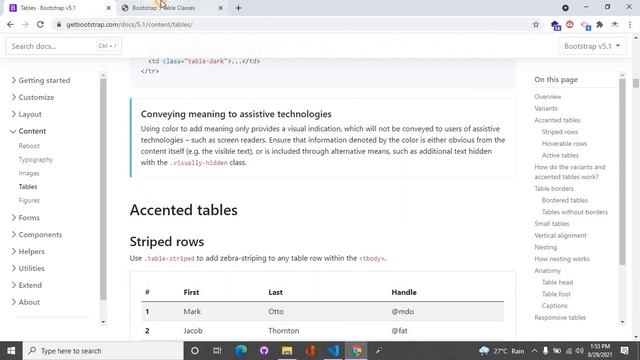 Bootstrap 5 table classes. смотреть онлайн