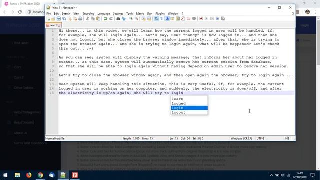 Masino Extensions for PHPMaker 2020 - Auto Clear Session and Remember Me смотреть онлайн
