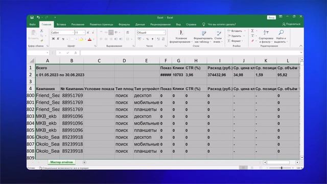Интерфейс Excel, навигация и основные функции I Яндекс про Директ 2.0 смотреть онлайн