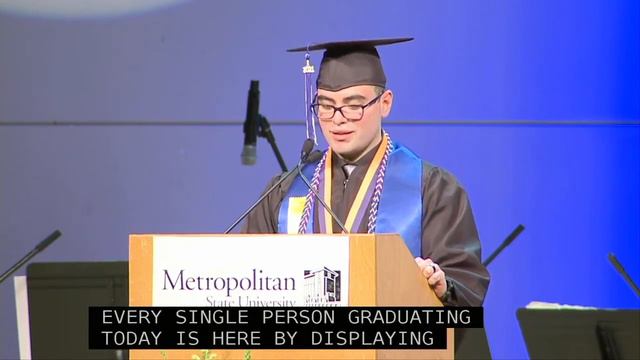 Student speaker Carlos Sosa Viscarra addresses Metropolitan State University Fall Commencement смотреть онлайн