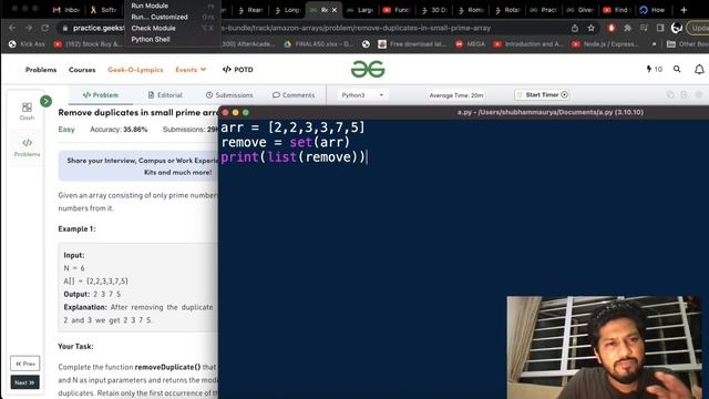 Day-7 Amazon interview question | Remove duplicates in small prime array | Brute - Optimal | Hindi смотреть онлайн