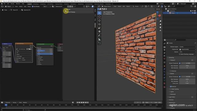 How to add displacement map in Blender 4, Displacement shader node for Material смотреть онлайн