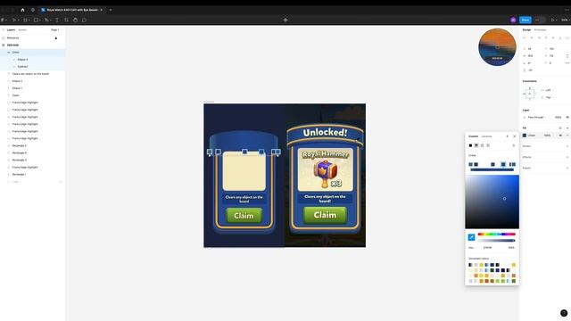Figma Game UI - Royal Match Game UI Speed Build смотреть онлайн