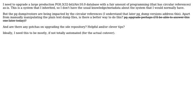How to upgrade an PostgreSQL 8.3(32-bit)/ArcSDE 10.0 database to PostgreSQL 9.2(64-bit)/ArcGIS... смотреть онлайн