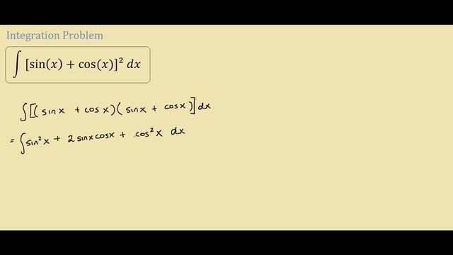 Integral of (sinx + cosx)^2 смотреть онлайн