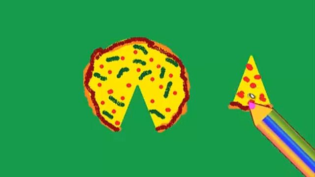 Учимся рисовать вкусненькую пиццу с помидорами и сыром :) смотреть онлайн