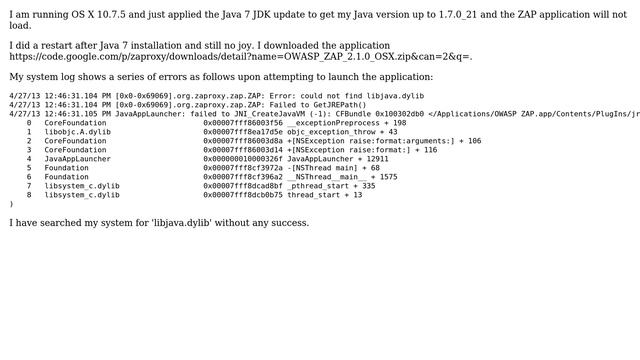 OWASP ZAP Java application will not load on OS X смотреть онлайн