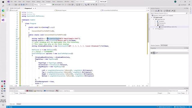 SautinSoft.PdfVision .NET - SDK для преобразования HTML в PDF на C# смотреть онлайн