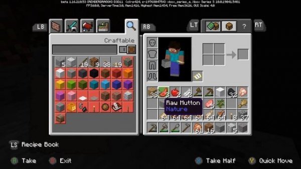 Minecraft Xbox Series S Gameplay