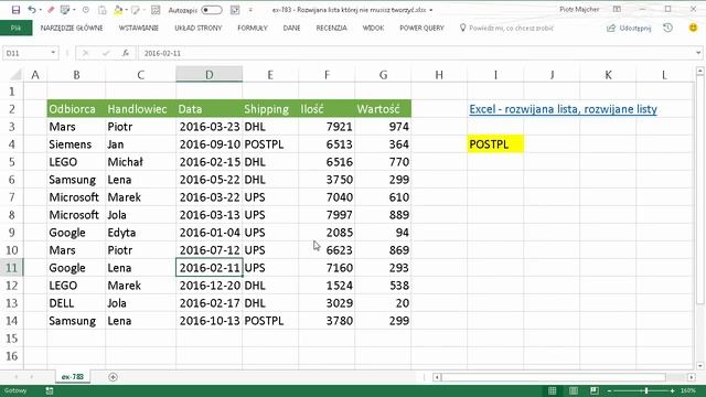 Excel - Rozwijana lista której nie musisz tworzyć [odc.783] смотреть онлайн