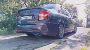 Раздвоенный прямоточный выхлоп  LADA Sport на гранте FL Drive Active