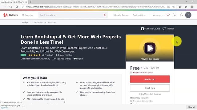 Learn Bootstrap 4 Udemy Course For Free [ Limited Time ] | Get Free Bootstrap 4 | Free Courses Tree смотреть онлайн