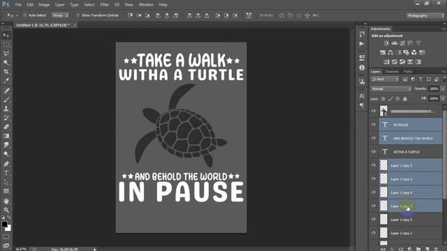 Turtle T-Shirt Design for Redbubble in Photoshop Tutorial смотреть онлайн