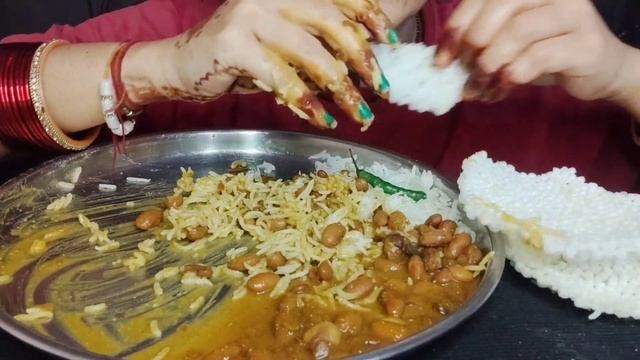 Eating rajma chawal with sabudana papad | eating show | big bites | mukbang | eating show asmr смотреть онлайн