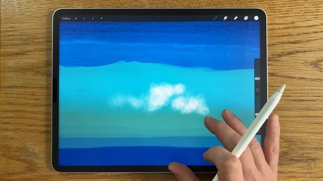 Beach Sea Wave iPad drawing tutorial in Procreate смотреть онлайн