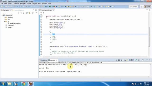 How to get and remove an object from the top of the Stack? | Stack (Pop method) смотреть онлайн