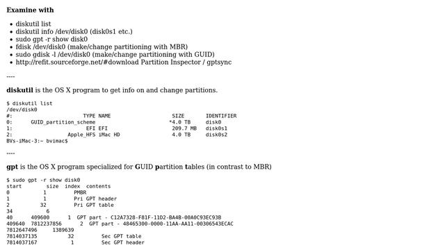 Apple: How to examine disks and their partitions via terminal? смотреть онлайн