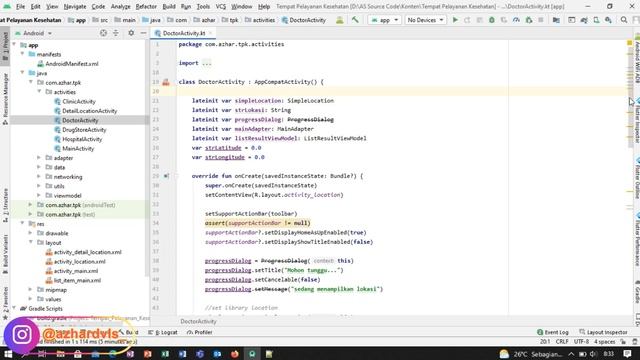 Tutorial Membuat Aplikasi Pencarian Tempat Pelayanan Kesehatan dengan Android Studio смотреть онлайн