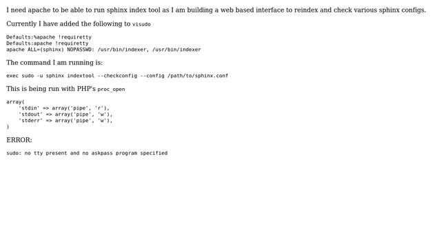 DevOps & SysAdmins: Allow apache to run a sphinx command смотреть онлайн