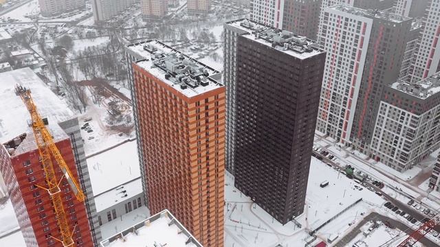 Видео строительства ЖК "Оранж Парк" от 23 января 2021 г. смотреть онлайн