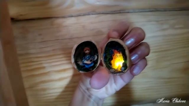 Миниатюра в скорлупе "Турист" (Miniature in walnut shell "Tourist") смотреть онлайн