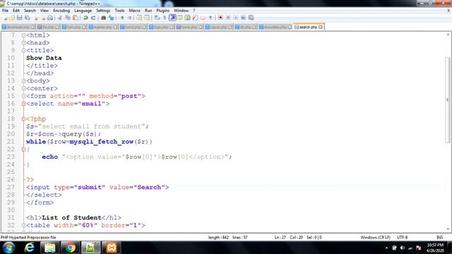 Search data from database using php and mysql смотреть онлайн
