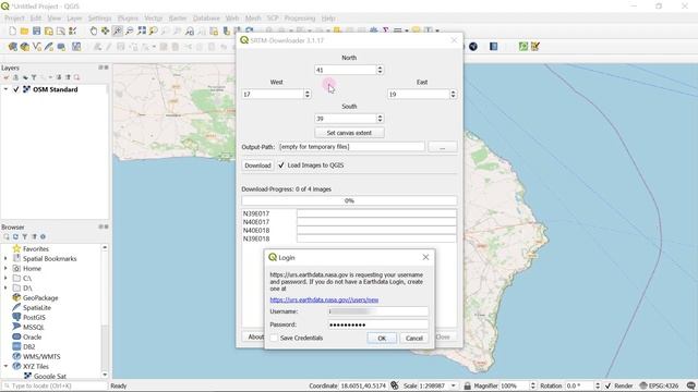 Downloading SRTM DEM data using QGIS смотреть онлайн