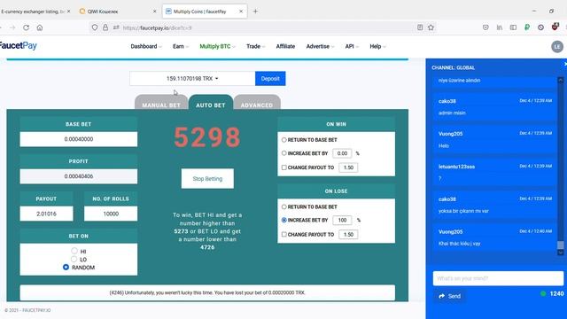 Успешная тактика игры в Dice на криптокошельке FaucetPay смотреть онлайн