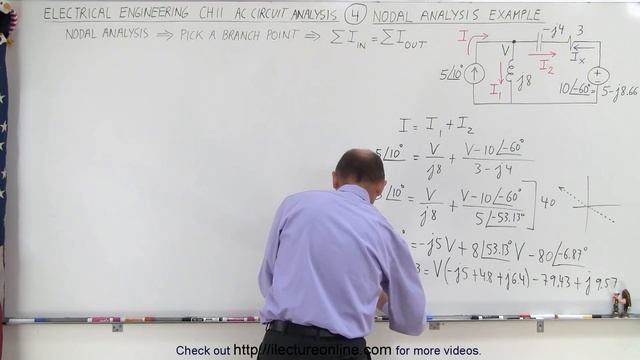 Electrical Engineering: Ch 11 AC Circuit Analysis (4 of 55) Nodal Analysis Example смотреть онлайн