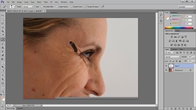 How to get rid of wrinkles in Photoshop CS6 смотреть онлайн