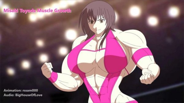 Misaki Toyoda Muscle Growth Animation - With Audio By BigHouseOfLove