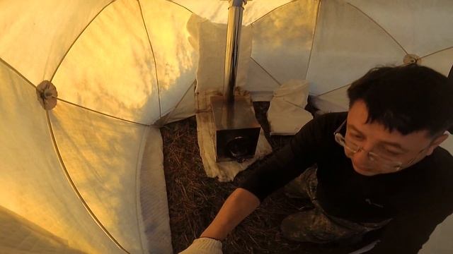 Прикормка на Налима . Испытание Печки на дровах в зимней палатке. смотреть онлайн