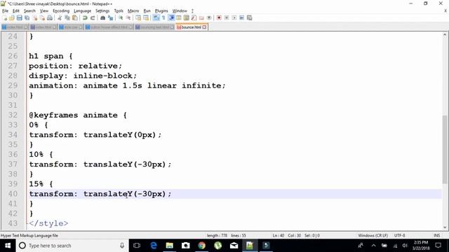 Bounce text effect in html | Jumping text css animation By Amazing Techno Tutorials смотреть онлайн