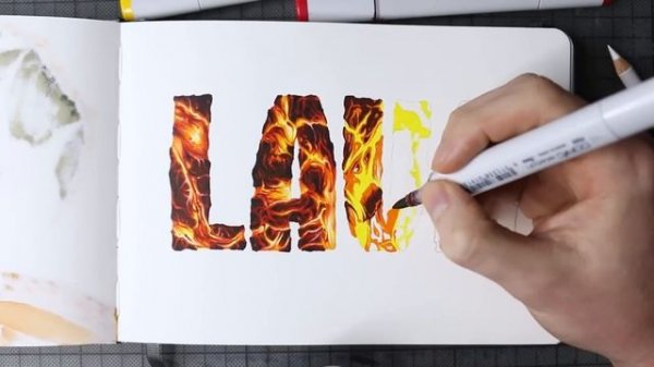 Drawing LAVA with Copic Markers