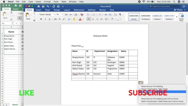 How to copy & paste Excel table to Word | How to Copy same Excel Table into Word | Excel | Word смотреть онлайн