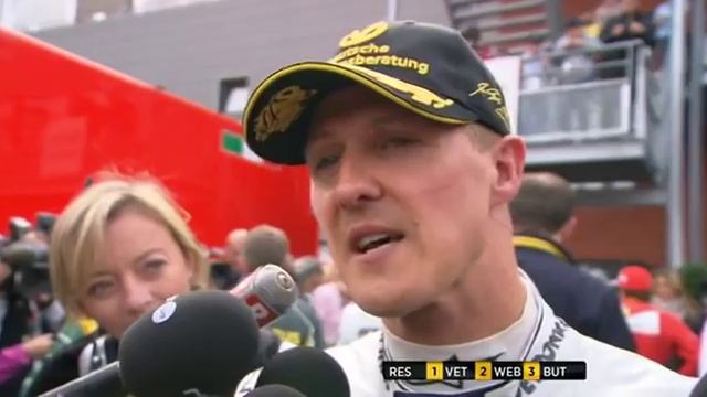Michael Schumacher on BBC F1 forum post race interview Spa 2011.mp4 смотреть онлайн