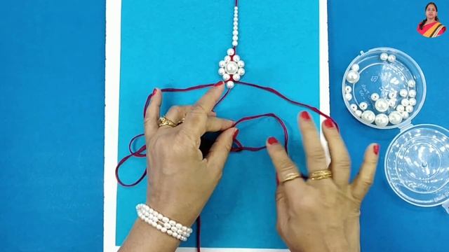 How To Make Rakhi With PEARLS At Home/Easy Perl Rakhi/DIY/Beads Rakhi Kaise Banate Hain Design смотреть онлайн